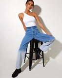 Dip Bleach Parallel Jeans in Super Light Wash