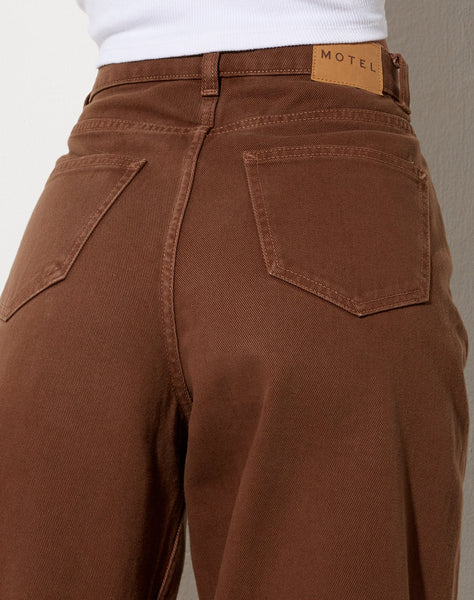 Image of MOTEL X OLIVIA NEILL Parallel Jeans in Rich Brown