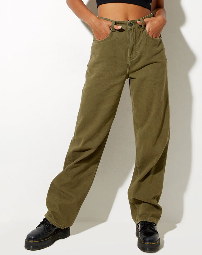 Image of Parallel Jeans in Khaki Green