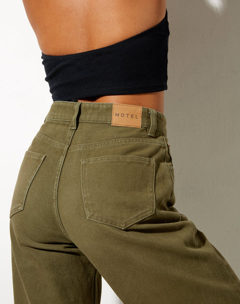 Image of Parallel Jeans in Khaki Green