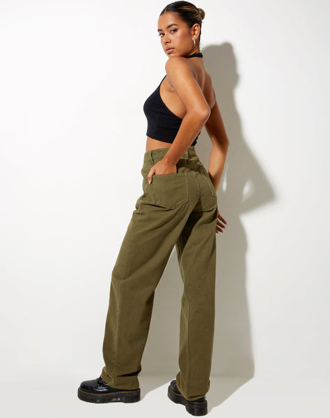 Image of Parallel Jeans in Khaki Green