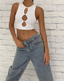 image of Danica Crop Top in Lycra White