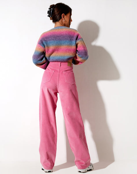 Parallel Trouser in Cord Bubblegum Pink