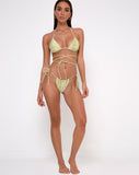 Leyna Bikini Bottom in Croc Green