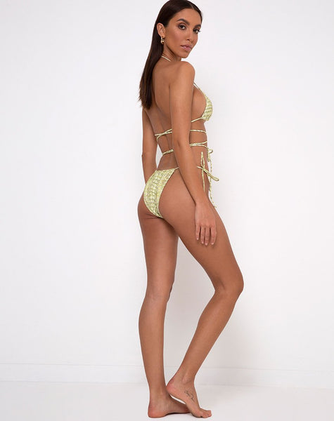 Leyna Bikini Bottom in Croc Green