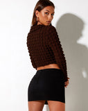 Image of Parta Cardi in Bubble Jersey Brown