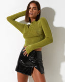 image of Pelma Mini Skirt in Croc PU Black