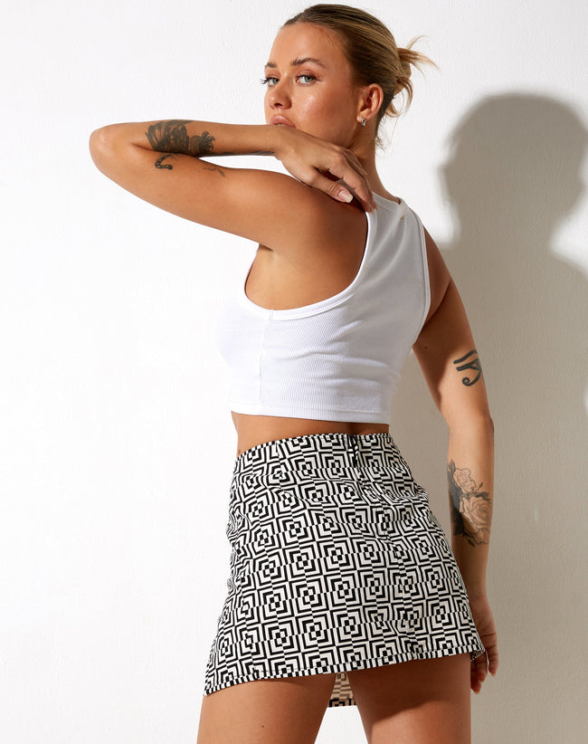 Image of Pelma Skirt in Optic Square Black and White