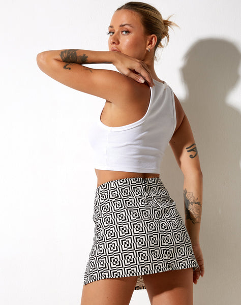 Image of Pelma Skirt in Optic Square Black and White