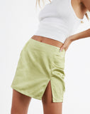 Image of MOTEL X JACQUIE Pelma Mini Skirt in Satin Nile Green