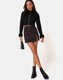 Image of Pelmet Skirt in China Town Black Red