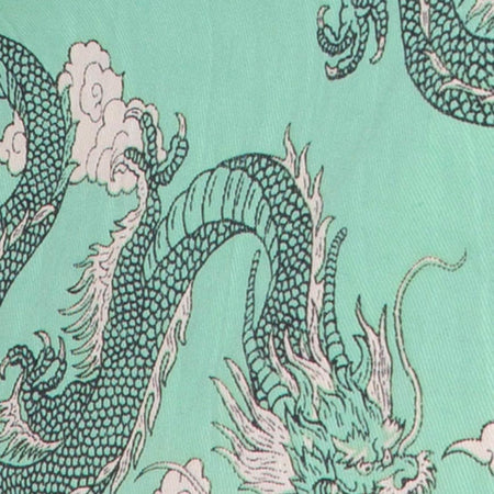 Pelmet Mini Skirt in Chinese Dragon Neo Mint