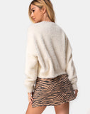 Pelmet Mini Skirt in 90's Zebra Taupe