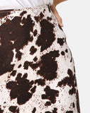 Pelmo Mini skirt in Cow Hide Brown and White