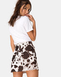 Pelmo Mini skirt in Cow Hide Brown and White