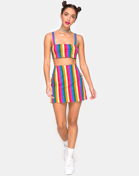 Pelmo Mini Skirt in Good Times Stripe  X Princess Polly