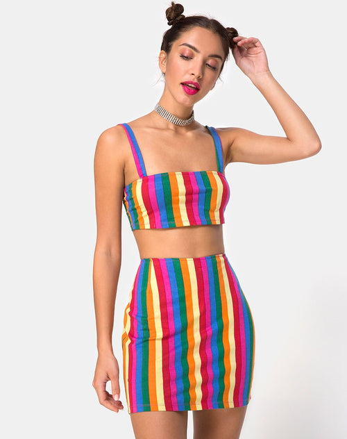 Pelmo Mini Skirt in Good Times Stripe  X Princess Polly