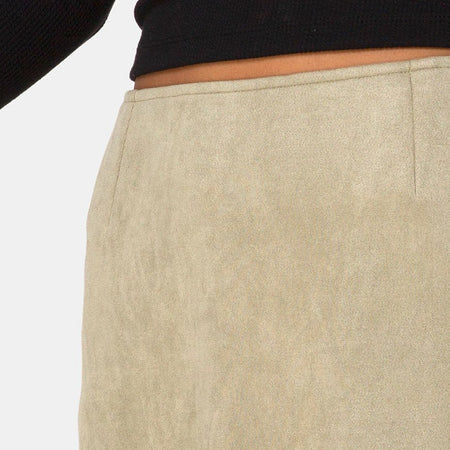 Pelmo Skirt in Suede Khaki