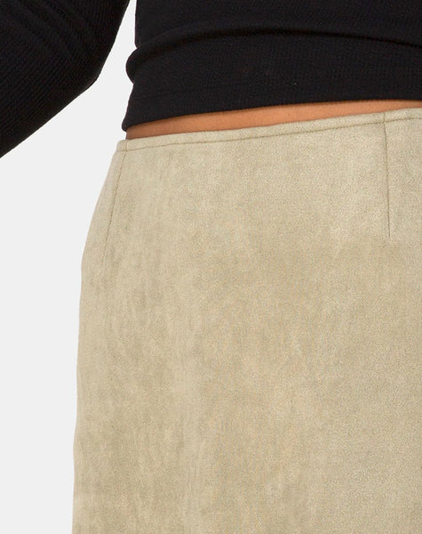 Pelmo Skirt in Suede Khaki