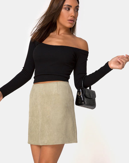 Wren Mini Skirt in Pu Matte Grey