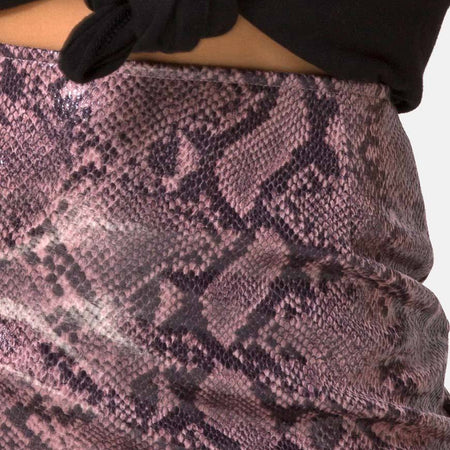 Pelmo Mini Skirt in Snake Mauve