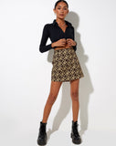 Image of Pelmo Mini Skirt in Patchwork Daisy Brown