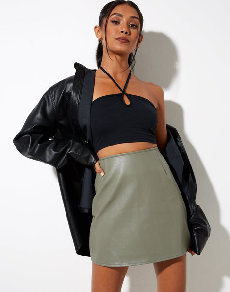 Image of Pelmo Mini Skirt in Pu Green