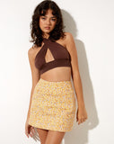 Image of Pelmo Mini Skirt in Flower Garden Yellow