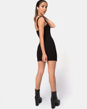 Image of Pendan Bodycon Dress in Rib Black