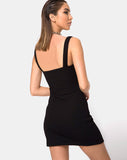 Image of Pendan Bodycon Dress in Rib Black