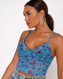 Penika Cami Top in Mesh Butterfly Azure