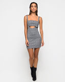 Petra Bodycon Dress in Charles Check Grey