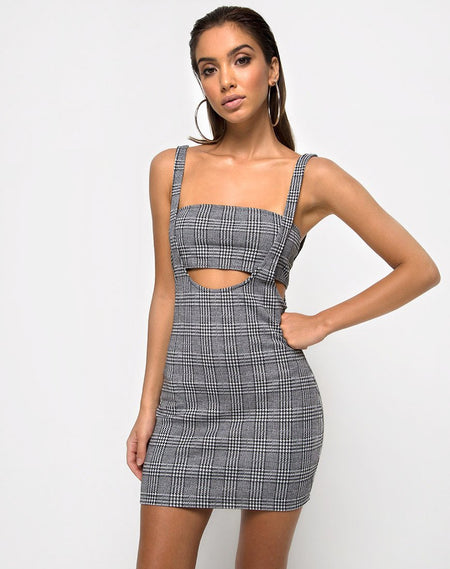 Ena Bodycon Dress in Hook and Eye Charles Check