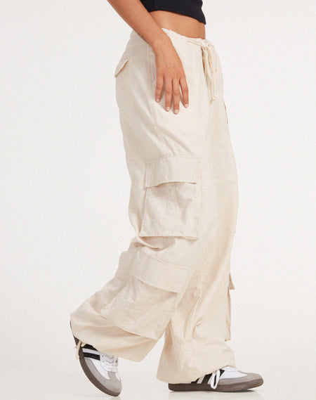 MOTEL X JACQUIE Fabio Wide Leg Cargo Trousers in Grey