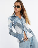 image of MOTEL X JACQUIE Phole Top in Denim Pocket