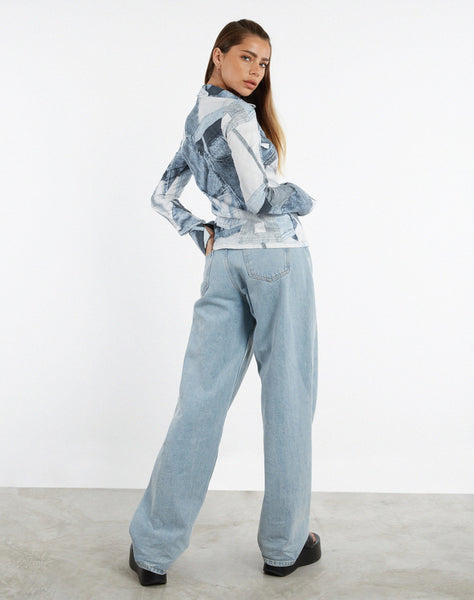 image of MOTEL X JACQUIE Phole Top in Denim Pocket