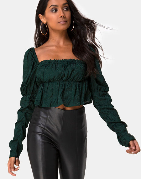 Adoria Crop Top in Satin Black