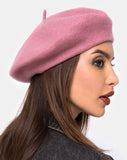 Wool Beret in Dusky Pink