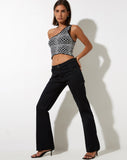 Image of Pipon Crop Top in Optic Monochrome Square Black and White