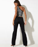 Image of Pipon Crop Top in Optic Monochrome Square Black and White