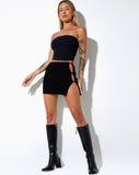 image of Piri Mini Skirt in Rib Knit Black