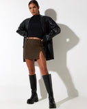 image of image of Pita Mini Skirt in Pinstripe Brown