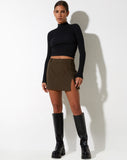 image of image of Pita Mini Skirt in Pinstripe Brown