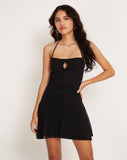 image of Pixila Halterneck Mini Dress in Black Mesh