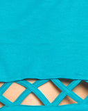 Motel Plait Detail Crop Top In Cyan