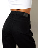 Image of Pleated Jeans in Black Wash