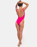 Pollie Swimsuit in 80's Crinkle Pink Highlighter