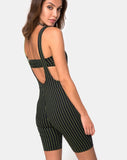 Poton Cutout Unitard in Neon Pinstripe