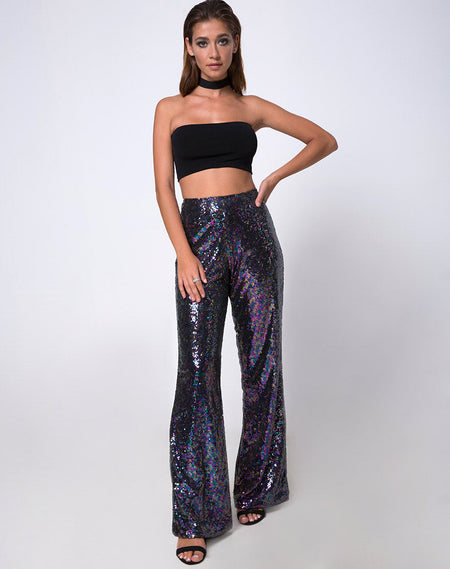 Prague Trouser in Mini Sequin Black