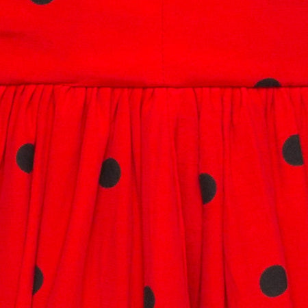 Puff Ball Skirt in Polkadot Red and Black